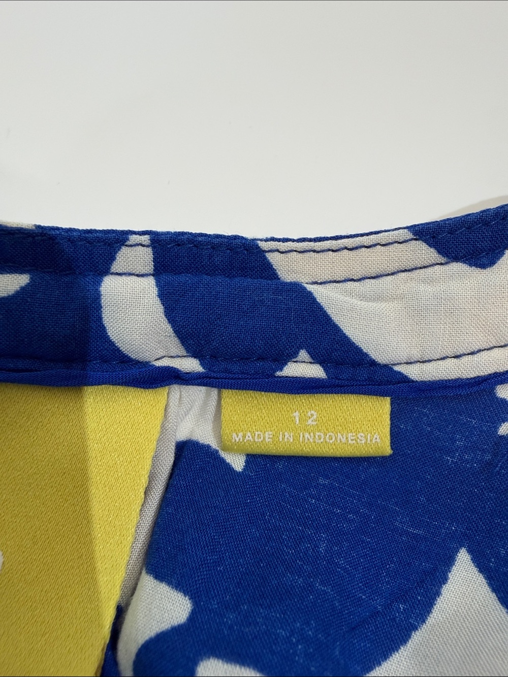 Anthropologie Maeve Enna Top Blouse Size 12 Blue White Bird Print EUC - Picture 8 of 8